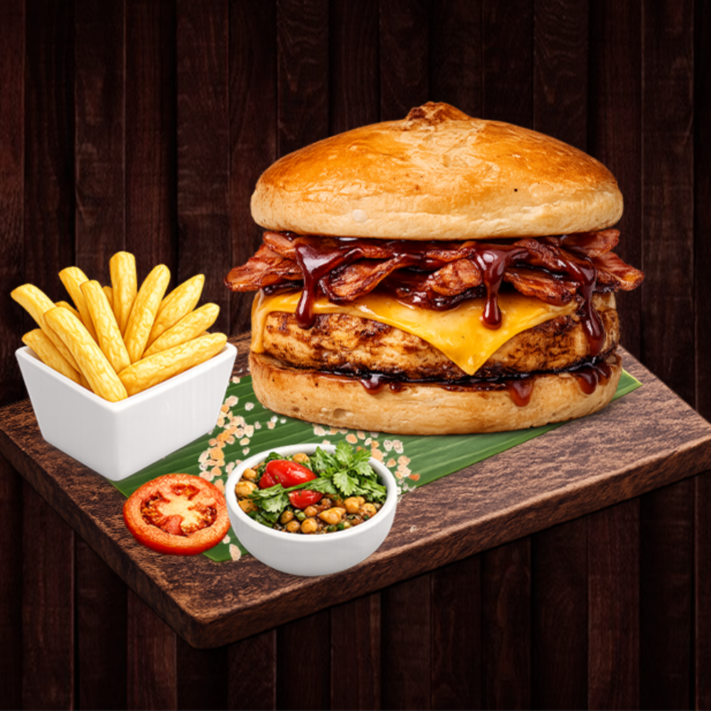 Bar-B-Que  Chicken - Bacon -  Cheese Burger Set