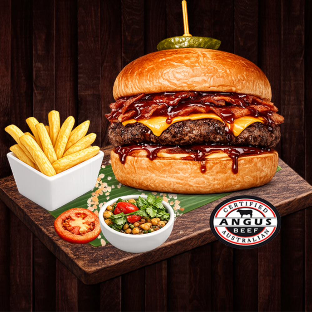Angus Bar-B-Que Bacon Cheese Burger Set