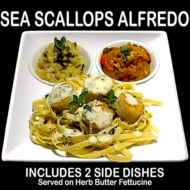 Sea Scallops Alfredo on Fettucine #308