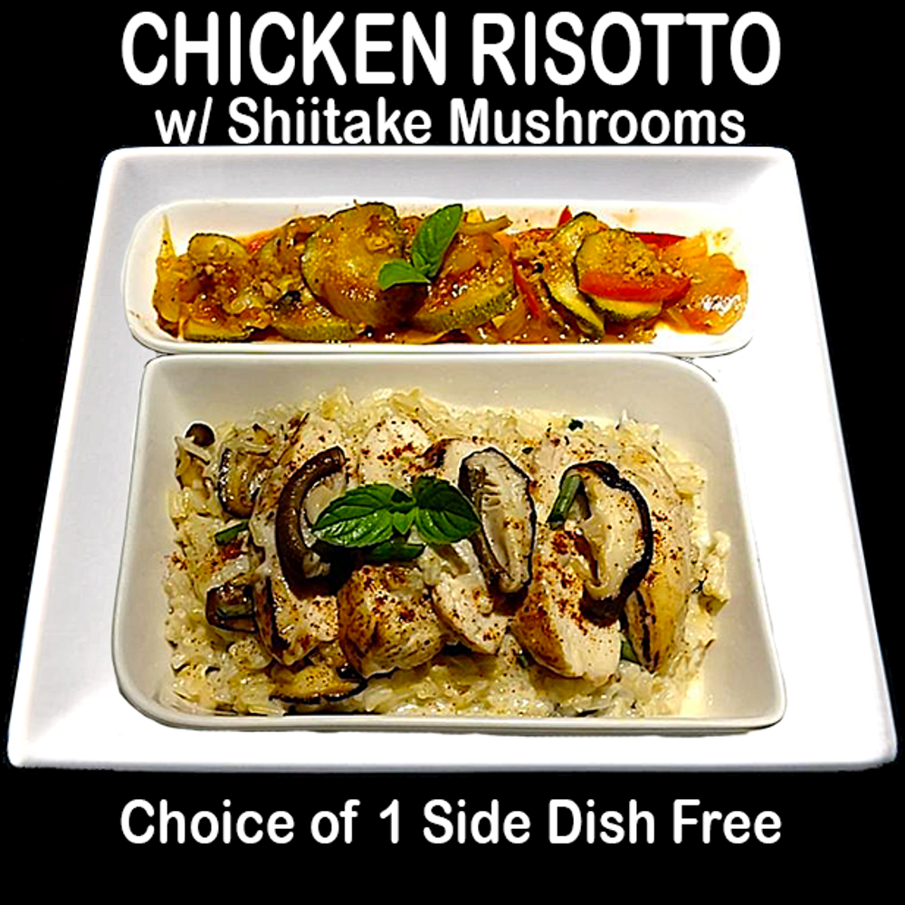 Brown Rice Risotto w/ Grilled Chicken & Shiitake Mushrooms #310
