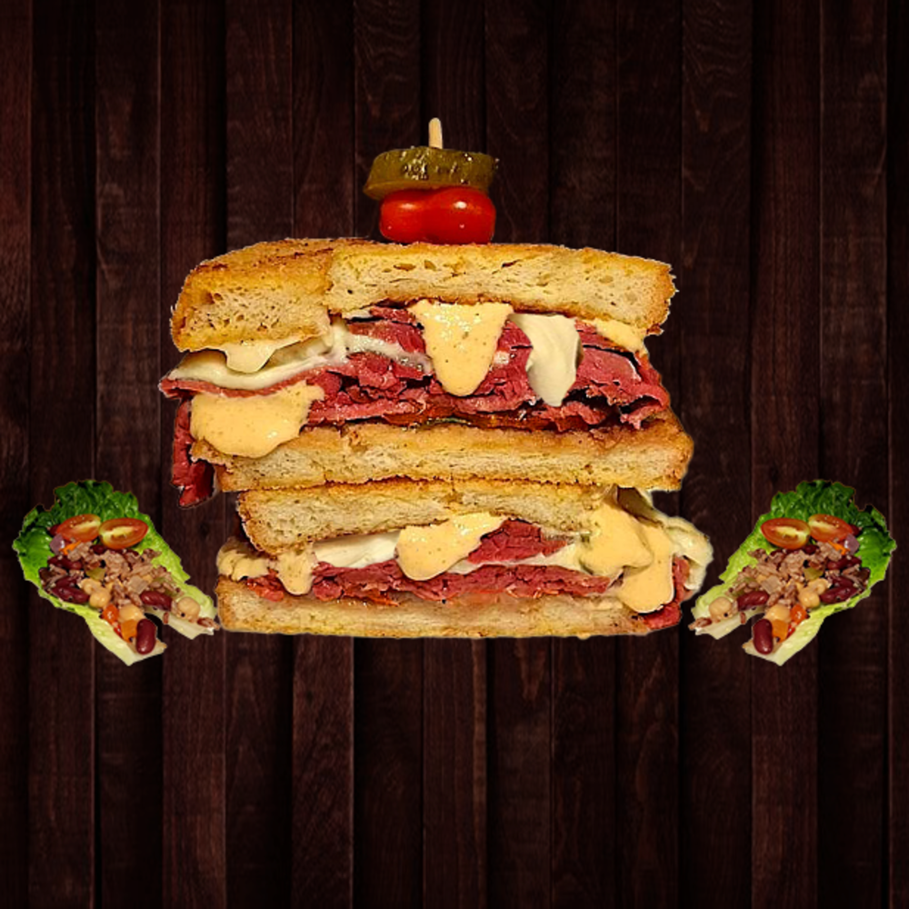 Roast Beef & Swiss on Grilled Sourdough