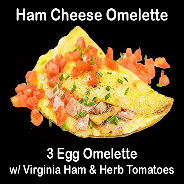 Ham Cheese Omelette w/Herb Tomatoes