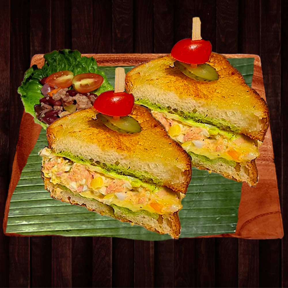 Grilled Tuna Pesto Swiss & Corn on Sourdough