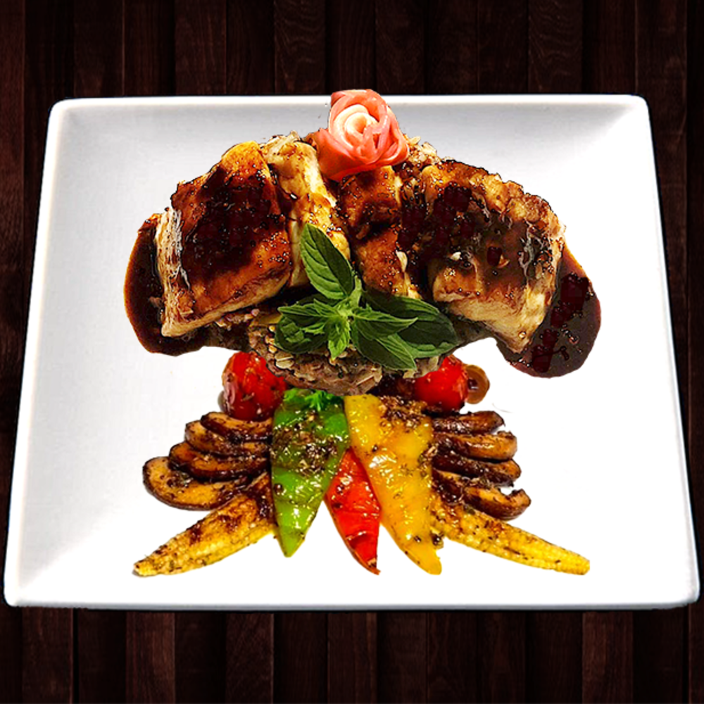 Grilled Fresh Sea Bass w/ Ginger infused Soy based sauce