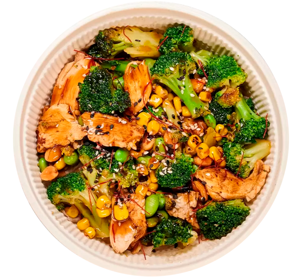 Wok-боул з броколі та куркою