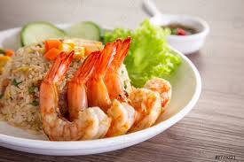 Prawns Rice with Prawn Kebab