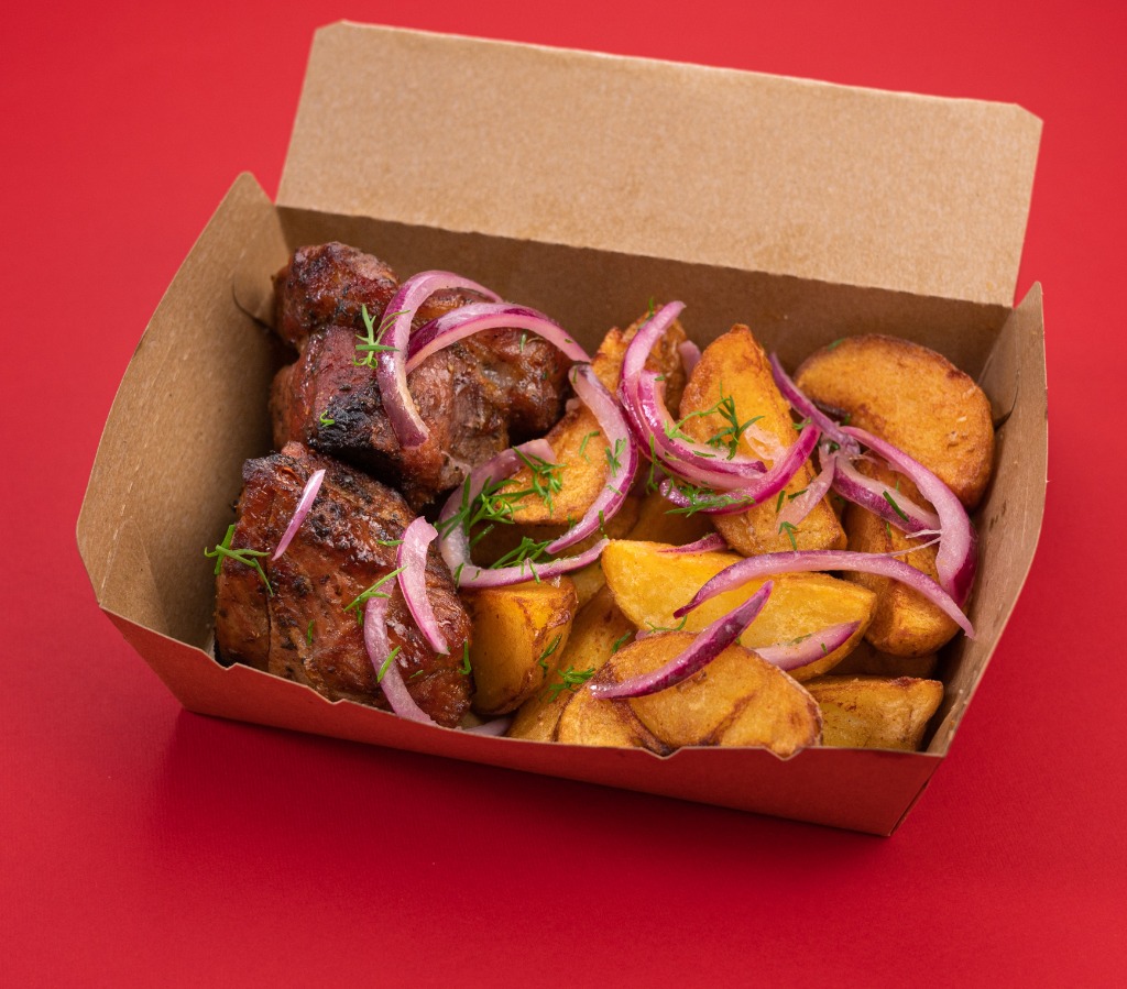 Мангал бокс  з шашликом (свинина) L 500гр Barbecue box with  (pork) L