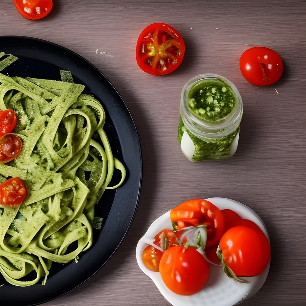 Fetuccini al Pesto hecho en casa