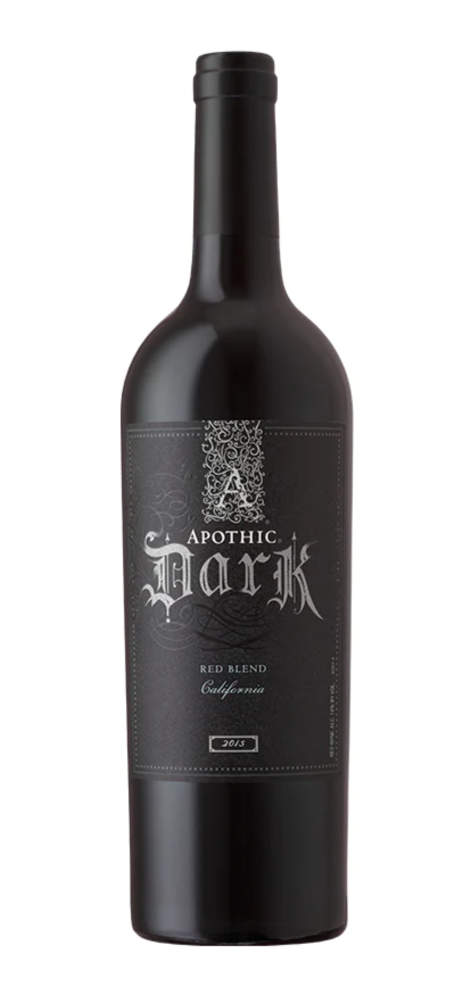 Apothic Dark 750 ml.  Uvas Petit Syrah, Cabernet Sauvignon, Petit Verdot y Teroldego.