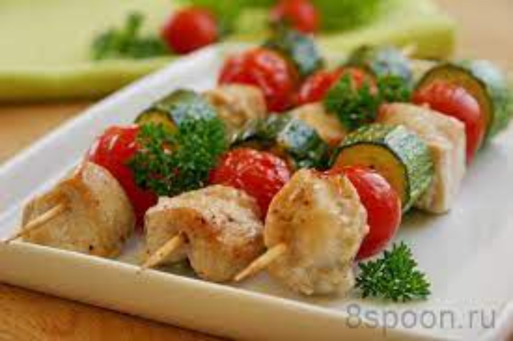 Шашличок курячий з овочами 50г