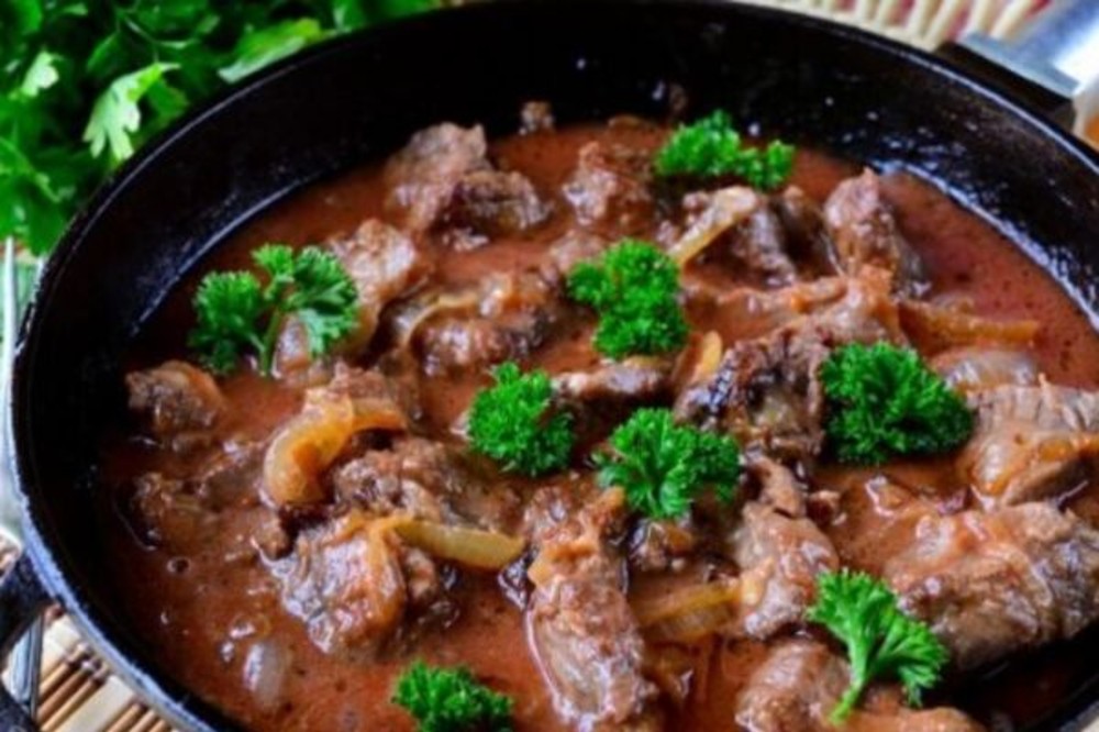 Телятина томлена по-чешски  бг,бл 50г