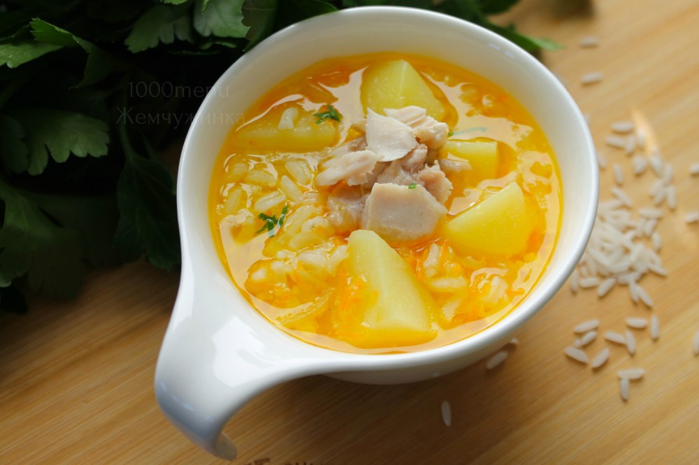 Суп рисовий із м'ясом курячим   230/20г