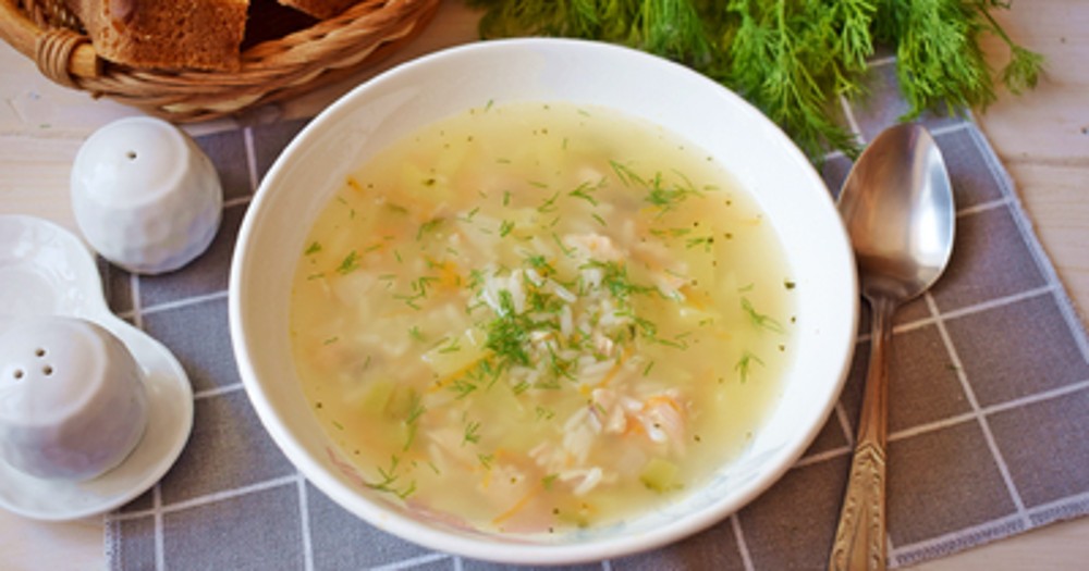 Суп рисовий із м'ясом курячим  230/20г