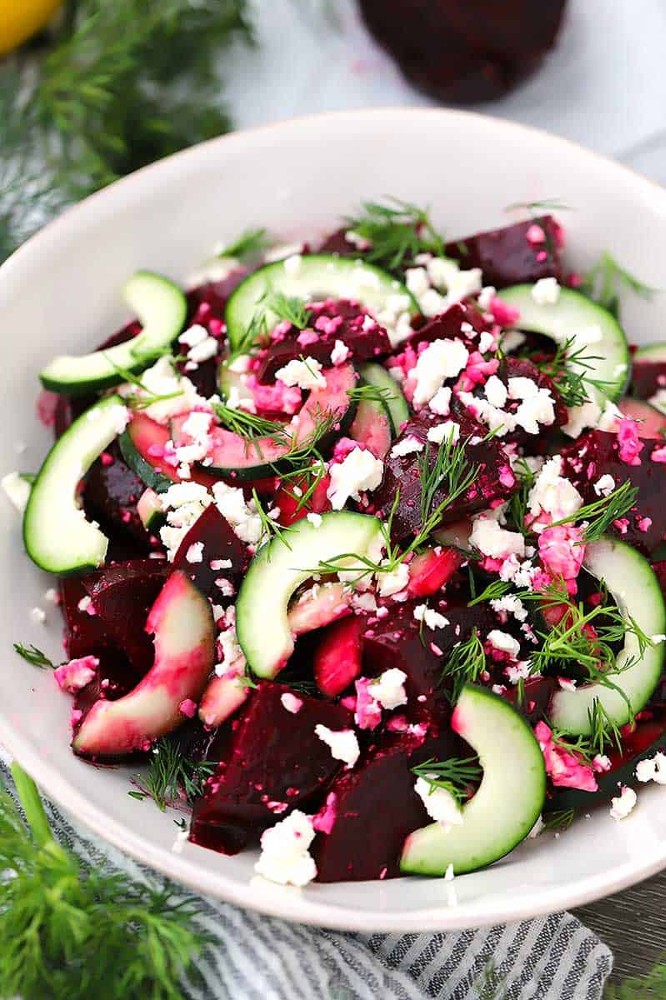 ჭარხლის სალათი თხის ყველით • Beetrot Salad With Goat Cheese