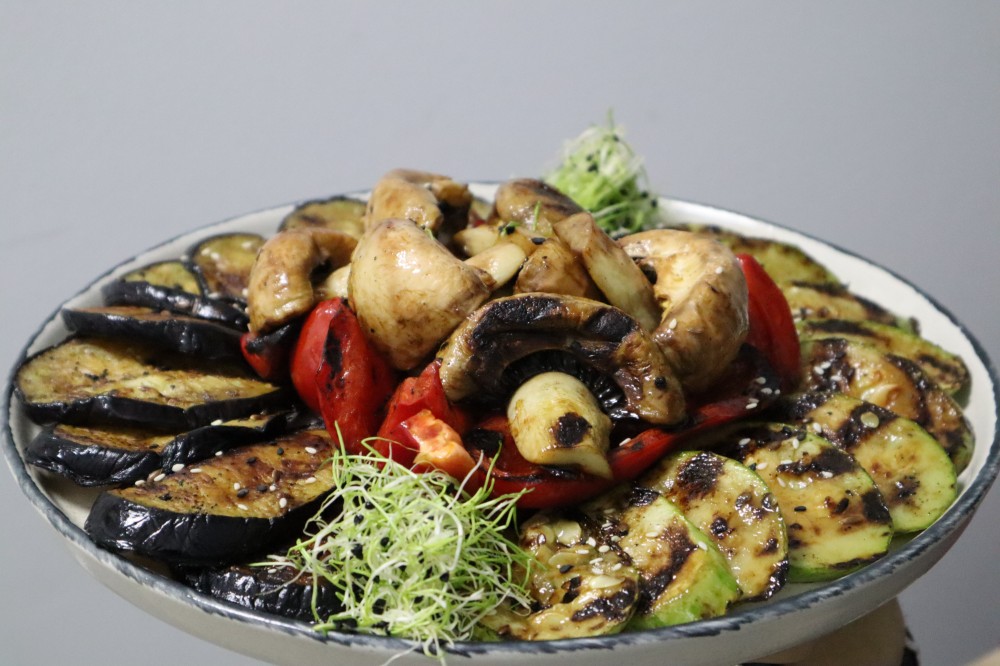 Овочі гриль(печериці, кабачок, болгарський перець)