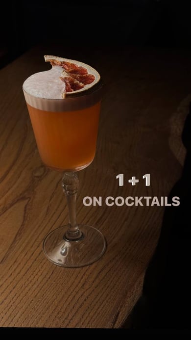 1+1 On cocktails from 21:00