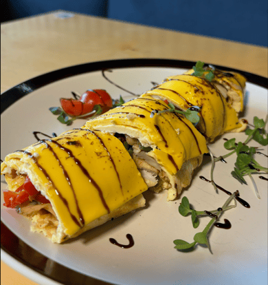 Омлет зі спаржею, куркою та овочами, 300 г.