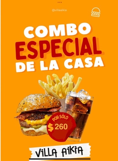 Combo con hamburguesa y refresco
