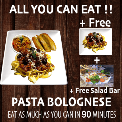 All You Can Eat Pasta Bolognese