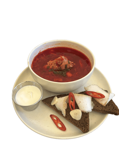 Український борщ на ребрах