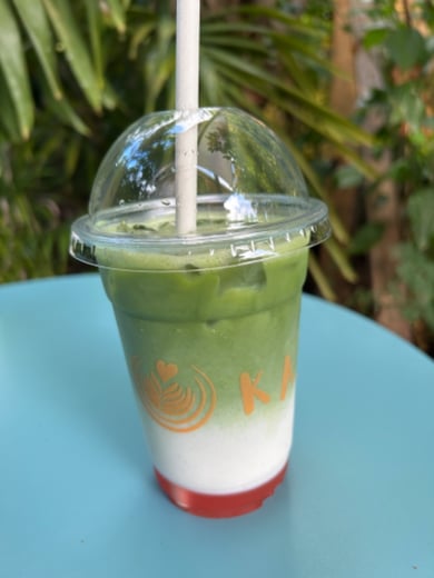 Matcha Rose Iced Latte