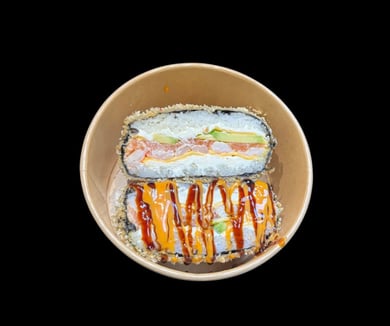 Суши Бургер з лососем та креветкою