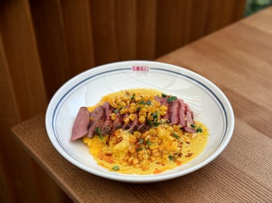 Качине філе з кукурудзяною крем - полентою