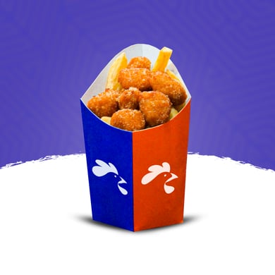 COTUFA DE POLLO CON PAPAS FRITAS