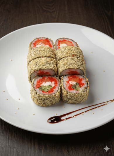 Темпура з крабом та лососем