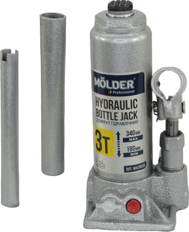 Molder Домкрат гідравлічний пляшковий 3т 180-340 мм у кейсі