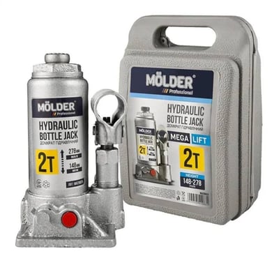 Molder Домкрат гідравлічний пляшковий 2т 148-278мм у кейсі