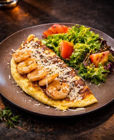 Омлет 4 сири з креветками