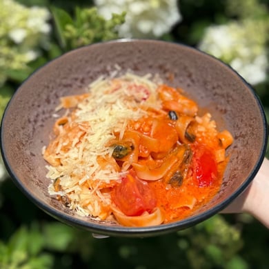 Паста бальємо з морепродуктами