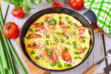 Omelette with vegetables and cheese - Омлет с овощами и сыром 