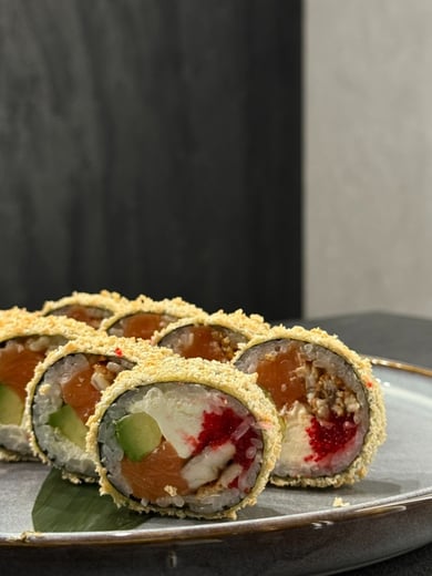 Теплий рол з лососем та вугрем (280г)