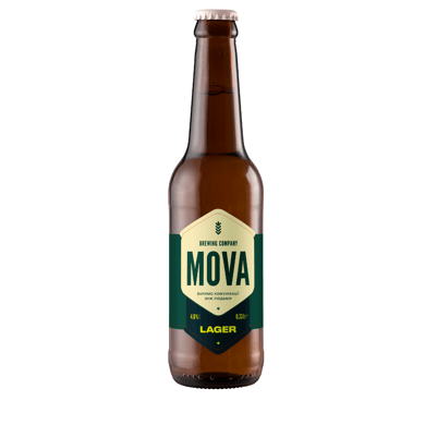 Пиво світле Lager MOVA бут. 0,33л.