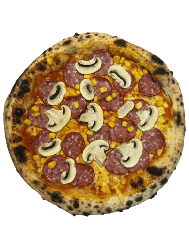 Піца з салямі та печерицями 30см